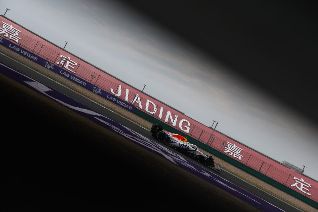 SHANGHAI, CHINA - MARCH 23: Yuki Tsunoda of Japan driving the (22) Visa Cash App Racing Bulls VCARB 02 on track during the F1 Grand Prix of China at Shanghai International Circuit on March 23, 2025 in Shanghai, China