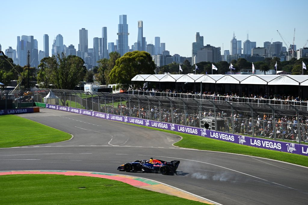 MELBOURNE, AUSTRALIA - MARCH 06: Max Verstappen of the Netherlands driving the (3) Oracle Red Bull Racing RB22 Red Bull Ford on track during practice ahead of the F1 Grand Prix of Australia at Albert Park Grand Prix Circuit on March 06, 2026 in Melbourne, Australia.