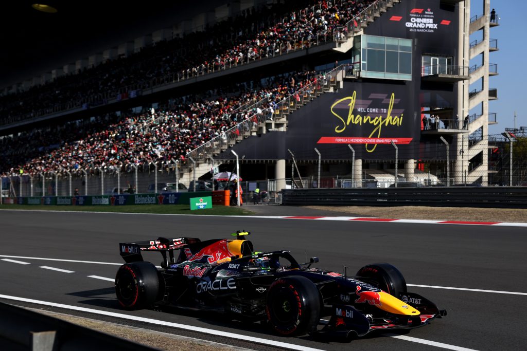 SHANGHAI, CHINA - MARCH 14: Isack Hadjar of France driving the (6) Oracle Red Bull Racing RB22 Red Bull Ford on track during qualifying ahead of the F1 Grand Prix of China at Shanghai International Circuit on March 14, 2026 in Shanghai, China